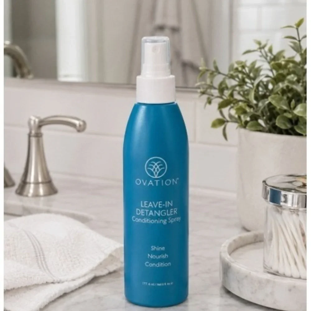 Ovation Leave-In Detangler Conditioning Spray Shine Nourish Hair Care 6oz